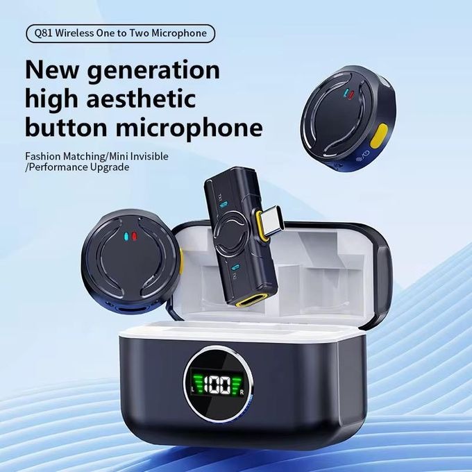 Microphone Lavalier Sans Fil – USB-C , avec Boîtier de Charge | Son Clair & Professionnel